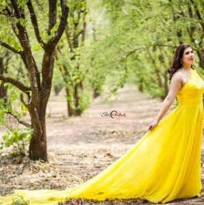 Yellow Trail Gown rental durg (3)