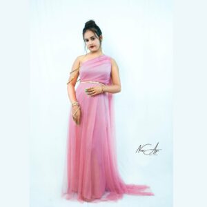 one shoulder pink gown bhilai (1)
